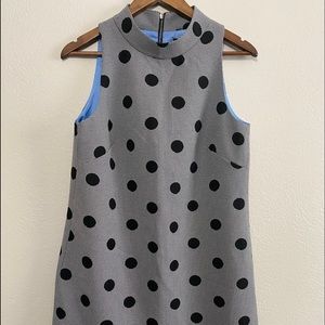 Tahari Arthur S. Levine Polka Dot Sleeveless Sheath Dress Size 6 Grey & Black